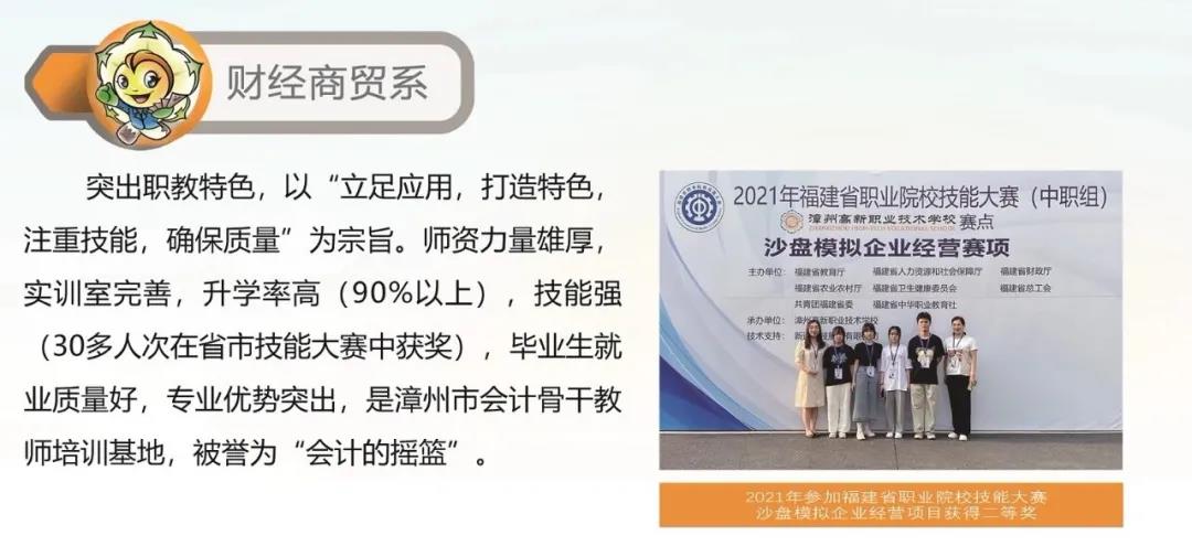 漳州高新职业技术学校2021年招生专业简介