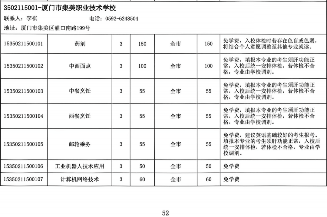 厦门市集美职业技术学校2026年中招志愿填报指南