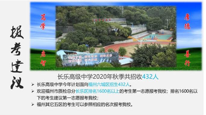  长乐高级中学|2020年秋季招生计划