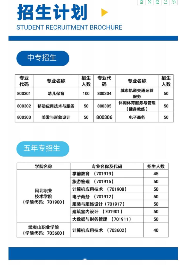 南平市武夷旅游商贸学校招生计划