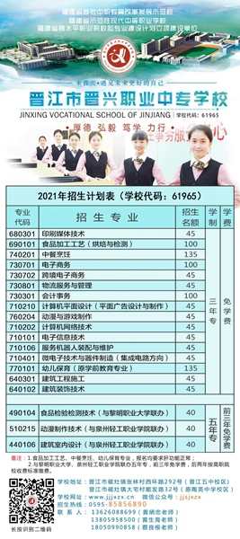 晋江市晋兴职业中专学校2021年多少分数能上