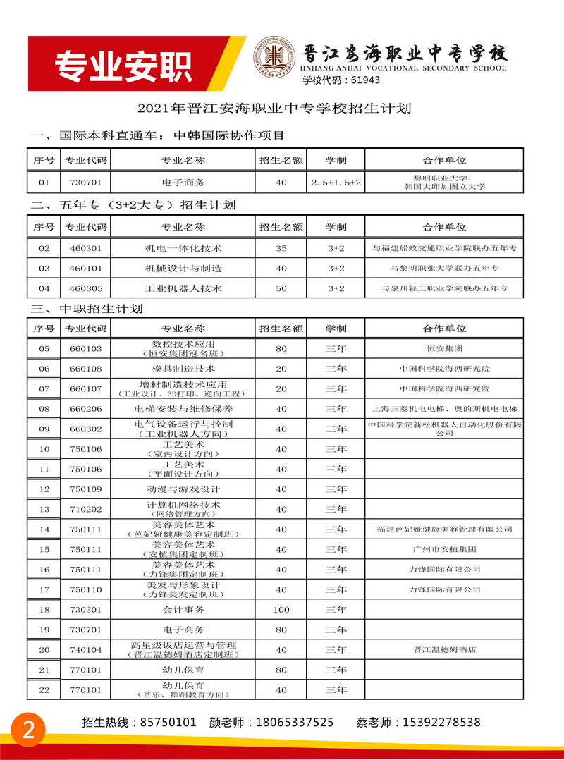 晋江安海职业中专学校2021年多少分数能上