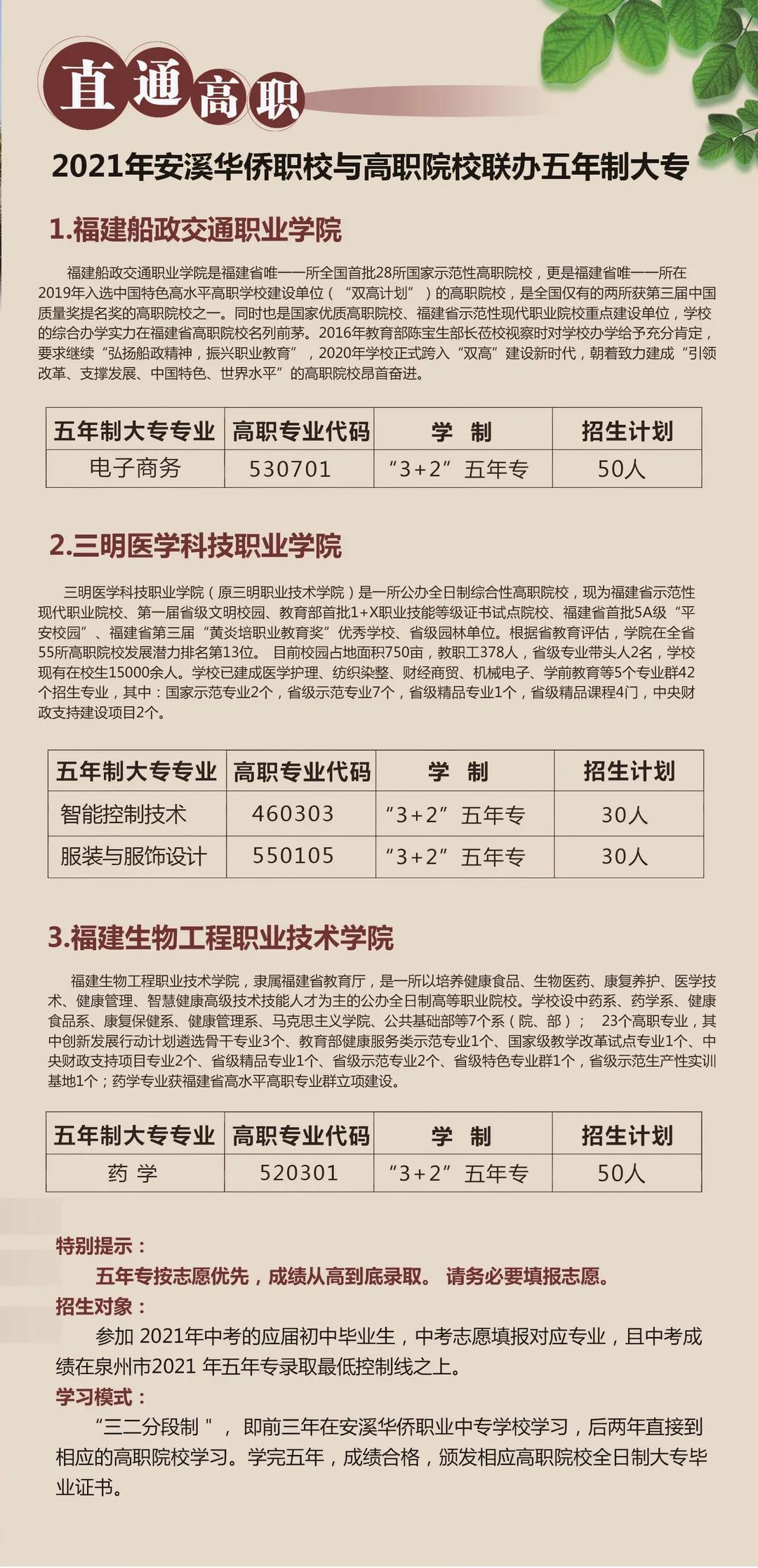 安溪华侨职业中专学校2021年录取分数线是多少