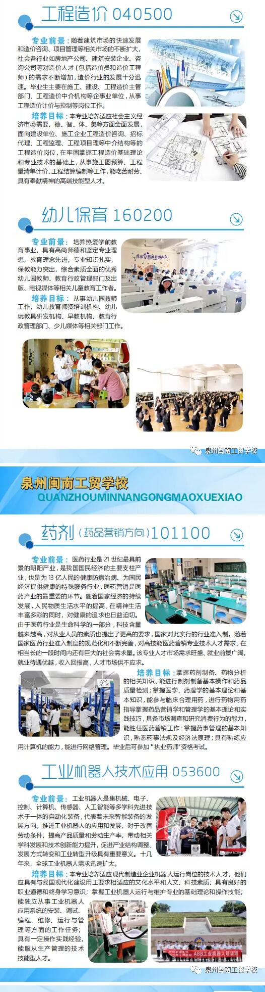 2020泉州闽南工贸学校招生简章