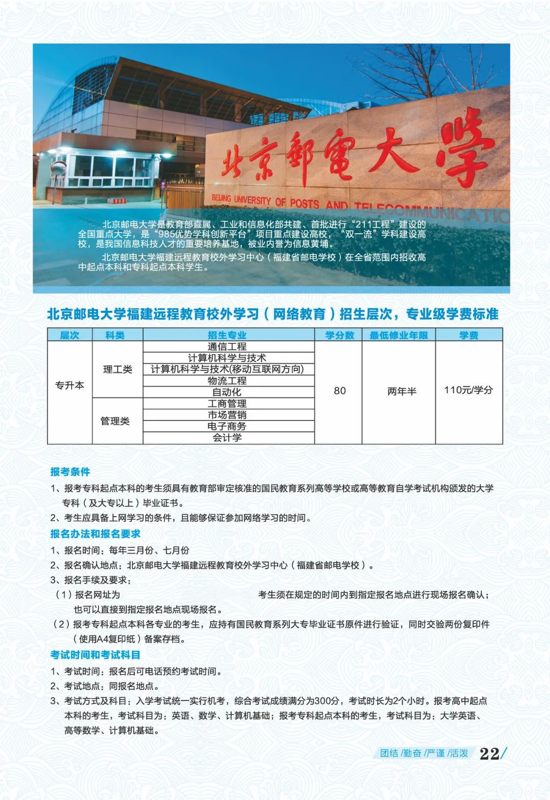 福建省邮电学校2022招生简章