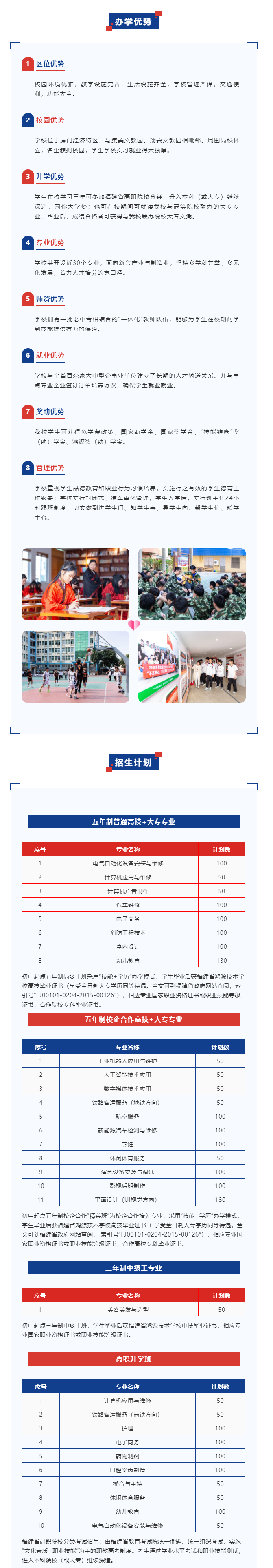 福建省鸿源技术学校2022年招生简章