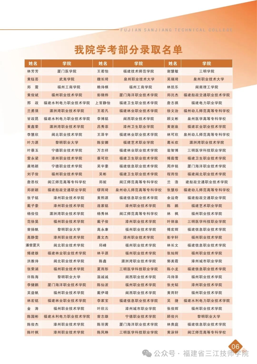 2026福建省三江技师学院招生简章